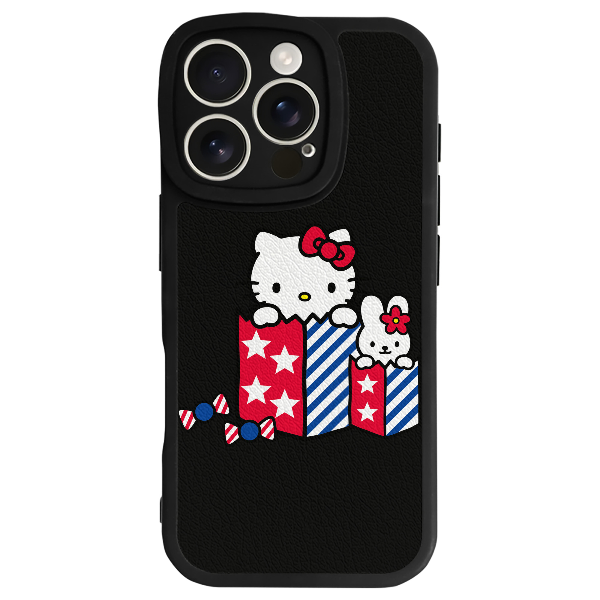 （画像用） Hello Kitty ハローキティ 【iPhone 16シリーズ対応】シリコンスマホケース（レザー調） 材質：シリコン